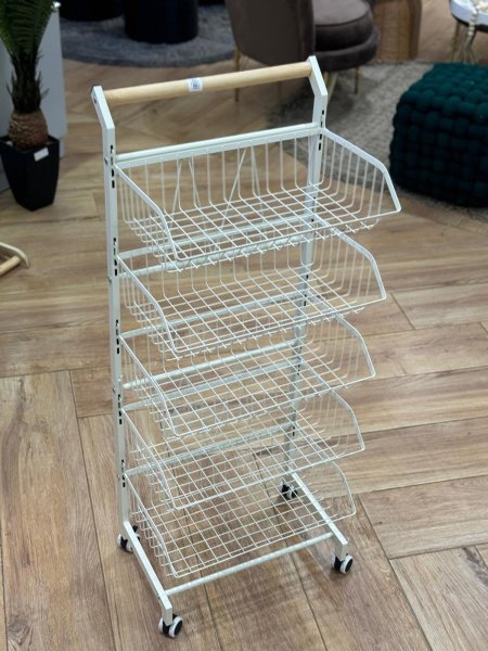 سلة 5 رفوف بعجلات